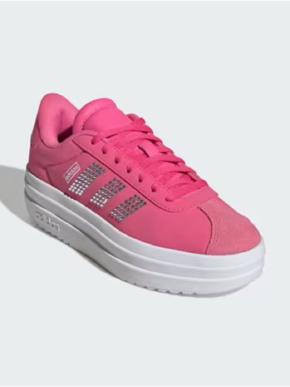 adidas VL Court Bold J Women’s 5 Pink Rhinestone Platform Sneakers IH9496